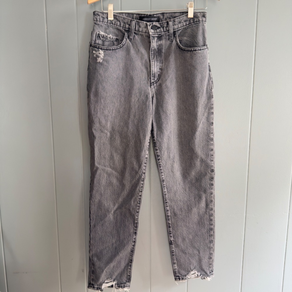 Nobody‎ Denim Bessette Jeans Womens 29 Gray Black High Rise Slim Fit Ankle Lengt
